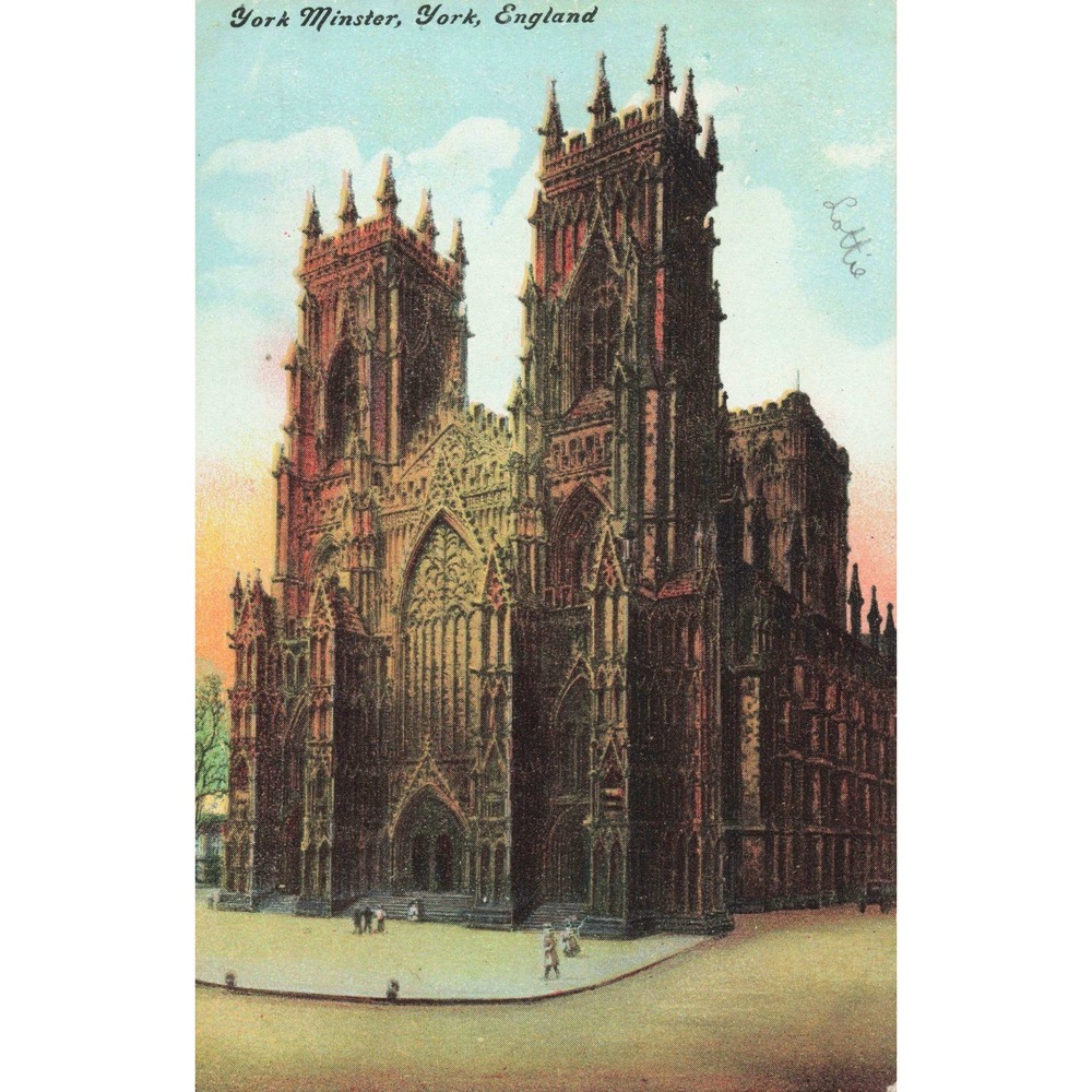 Vintage York Minster York England Postcard Gothic Cathedral Color Lithograph VG - Picture 1 of 2